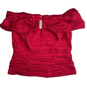 Alex Evenings Womens Large‎ Red Off The Shoulder Scuba Crepe Sheath Top NWT